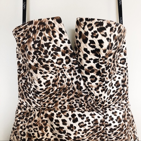 Naven Strapless Leopard Print Mini Dress - Picture 2 of 6